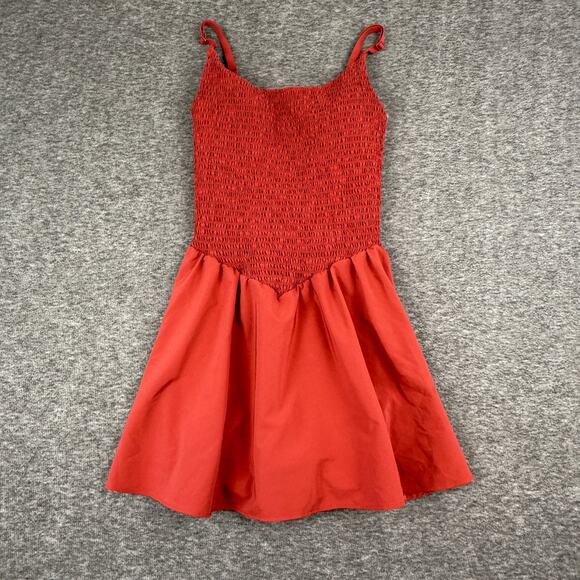 OFFLINE by Aerie Dresses & Skirts - Offline by Aerie Real Me Smocked Dress XSmall Red Tank Dress Lined Flirty